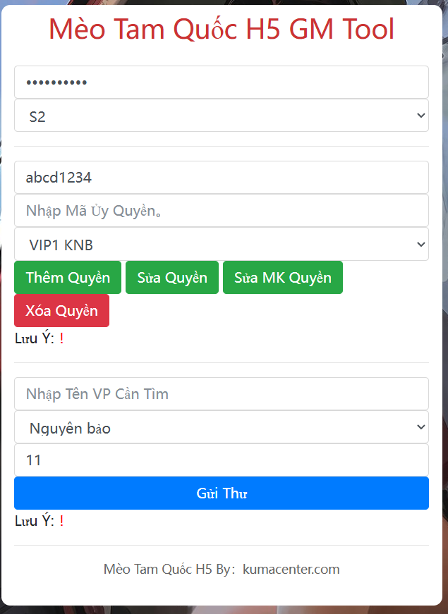 Game Việt Hoá【Tam Quốc Mèo H5】Server Linux + GM Tool + Mã Nguồn + Hướng Dẫn